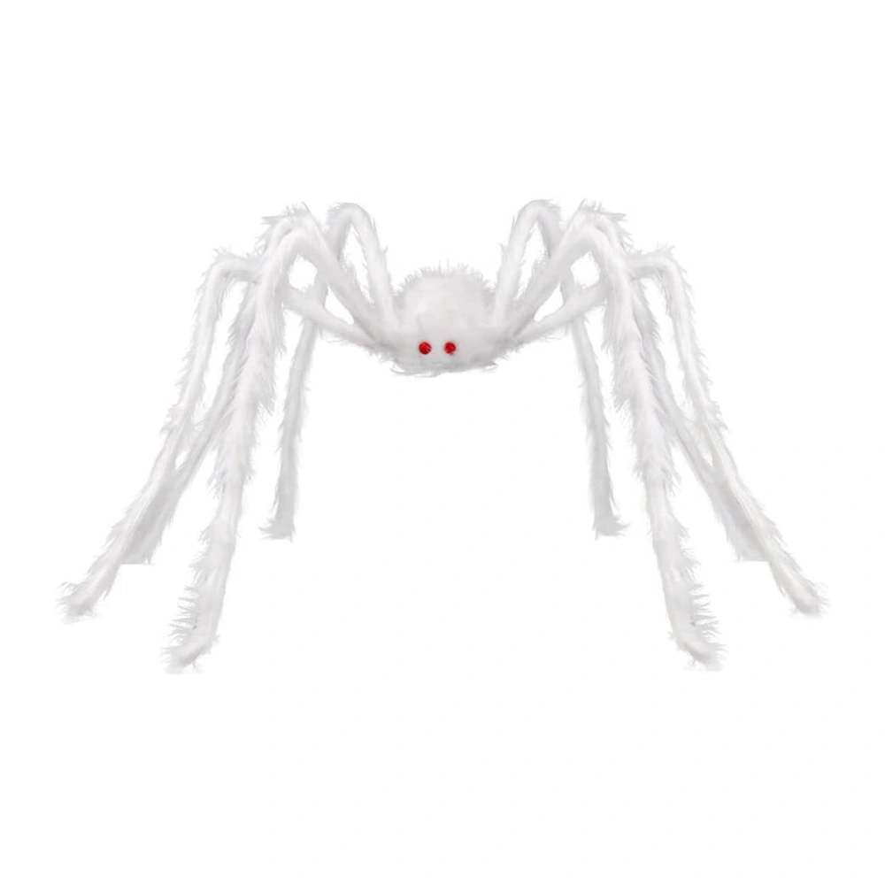 Giant Halloween Hairy Spider, Realistic Scary White Spider Props Decor