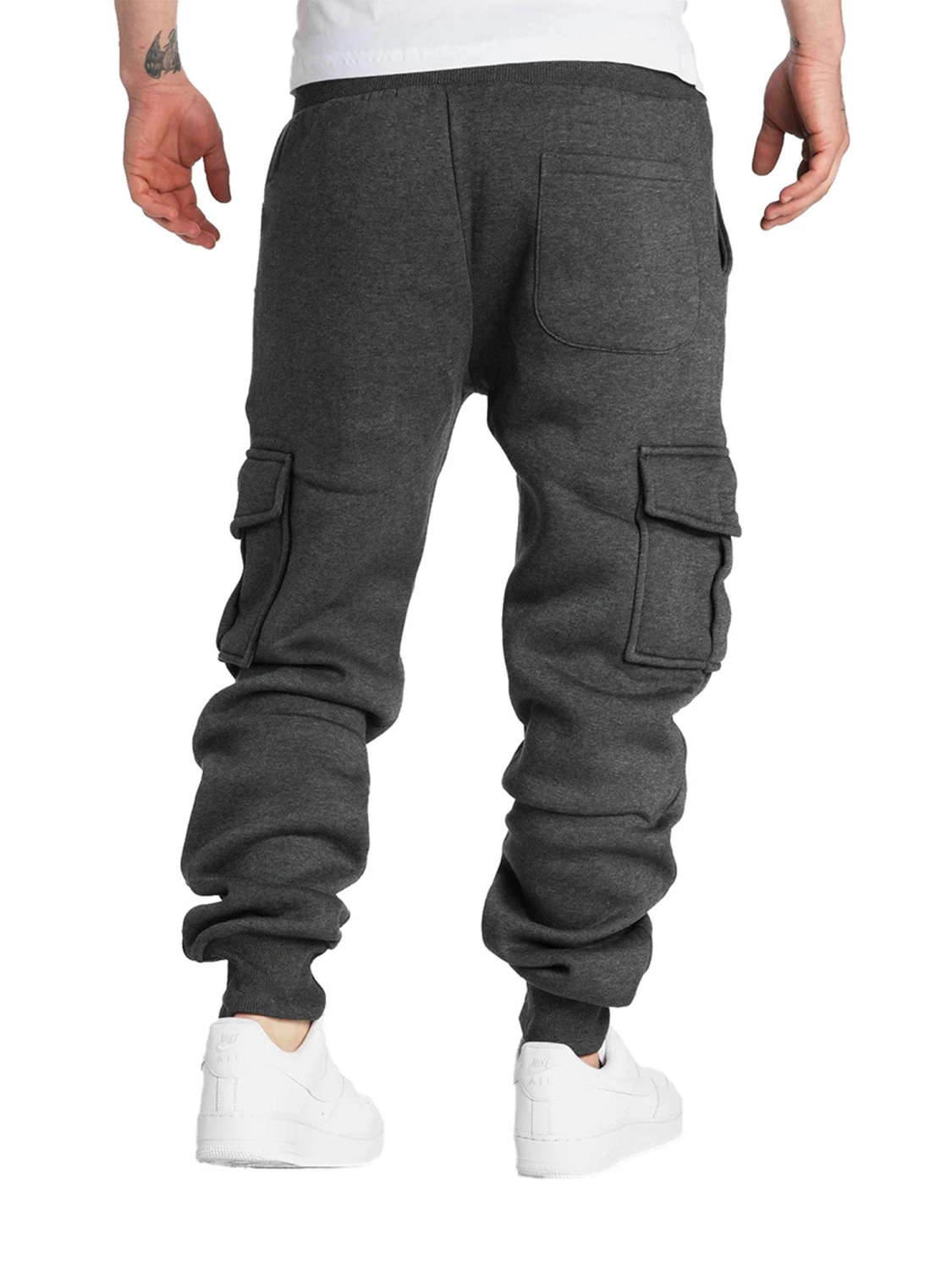 Men’s Cargo Jogger Pants Drawstring Warm Lining Athletic Sweatpants