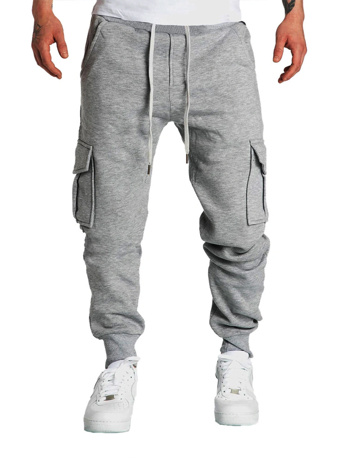 Men’s Cargo Jogger Pants Drawstring Warm Lining Athletic Sweatpants