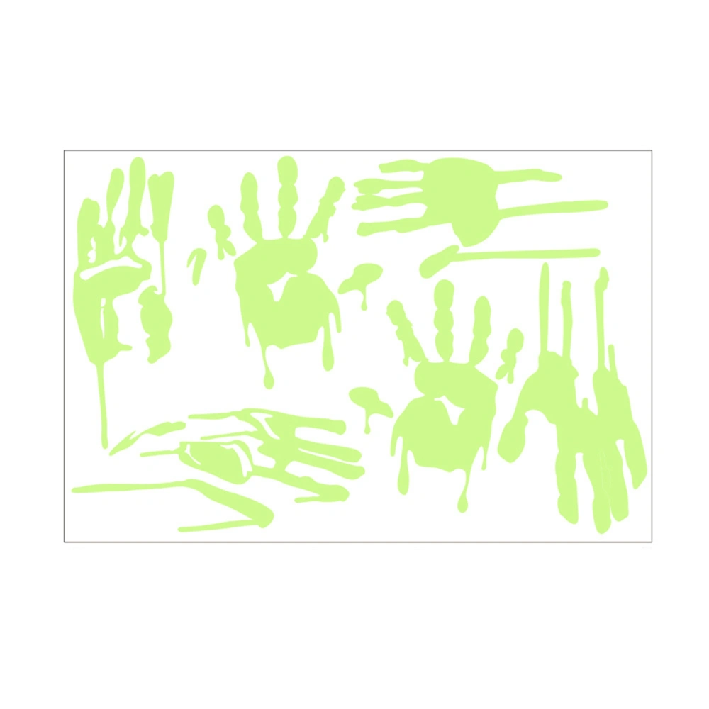 Glow in The Dark Halloween Stickers Handprint Footprint Wall Decals