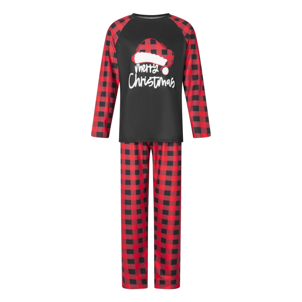 Christmas Parent-child Outfit Romper/Letter Print Tops and Plaid Pants