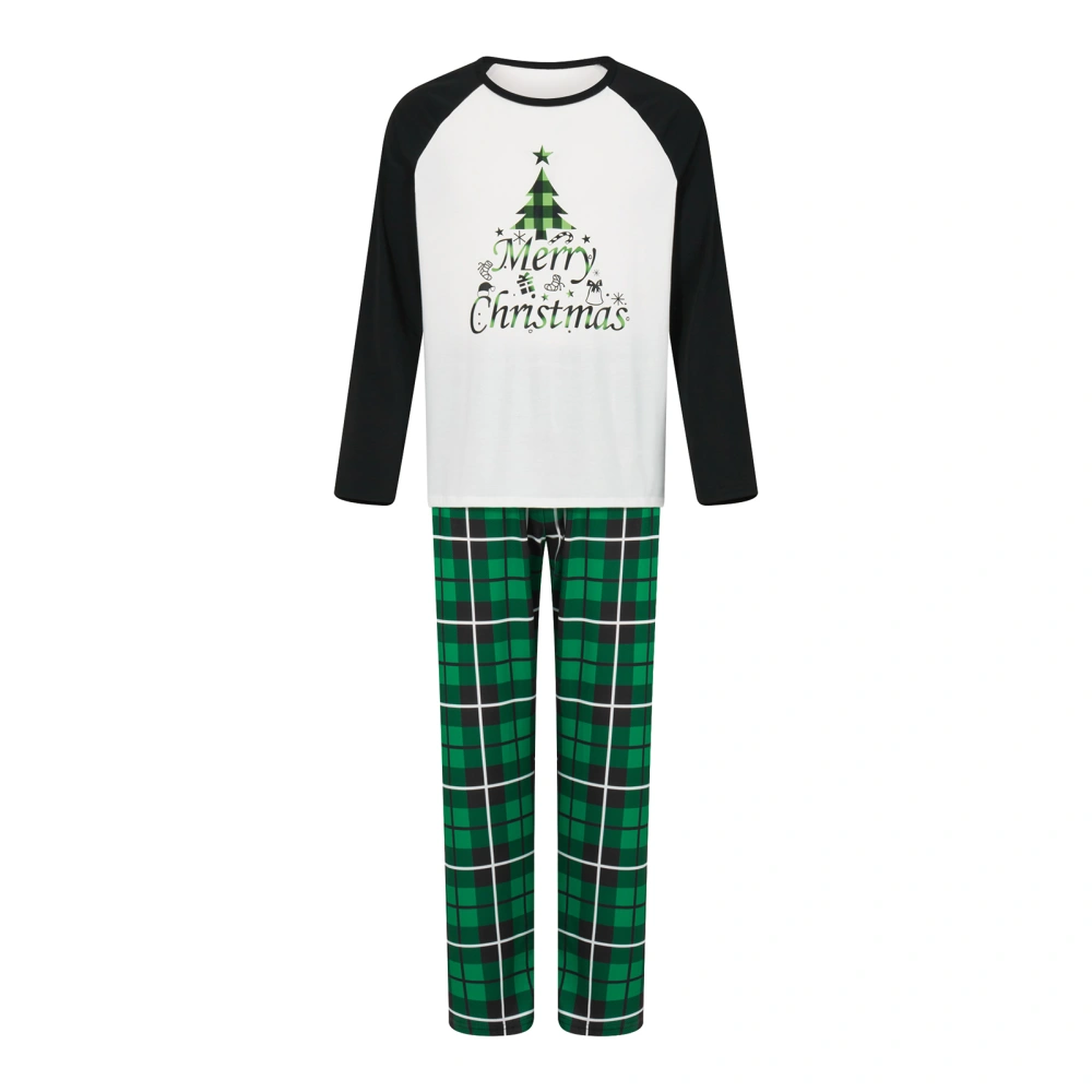 Christmas Pajamas for Family Long Sleeve Tree Print Raglan Tops+Pants