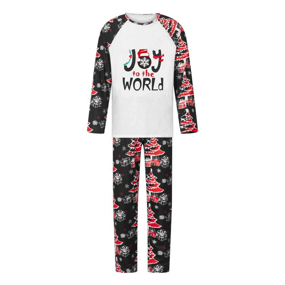 Christmas Family Pajamas Matching Set Letter Print Tops and Pants