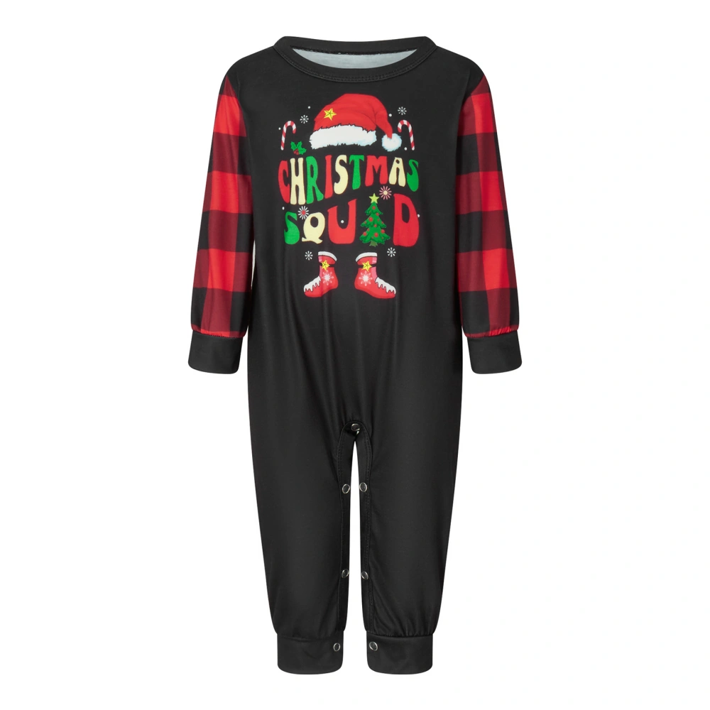 Family Matching Christmas Pajamas, Hat & Letter Print Sleepwear