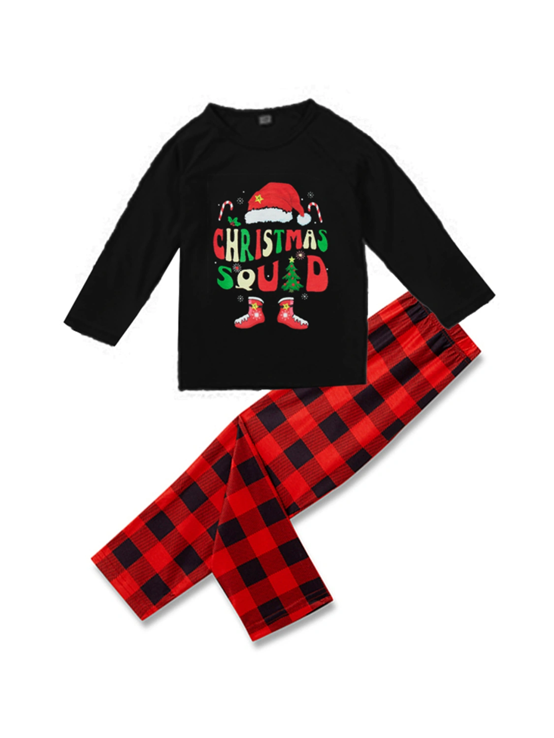 Family Matching Christmas Pajamas, Hat & Letter Print Sleepwear