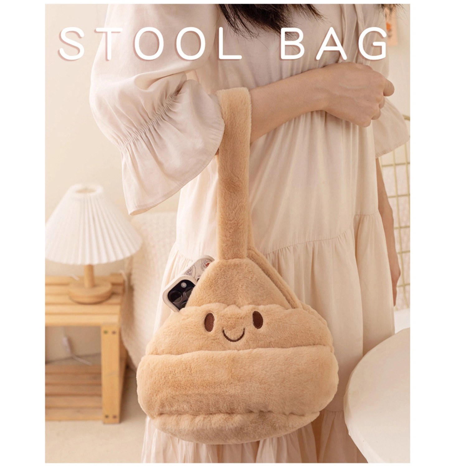 Women's Plush Handbag Cute Funny Faeces Shaped Shoulder Bags