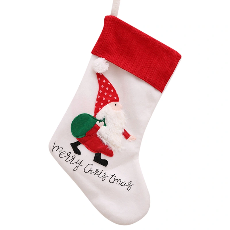 Christmas Stockings Gift Bag Cute Santa Claus Hanging Candy Bag Socks