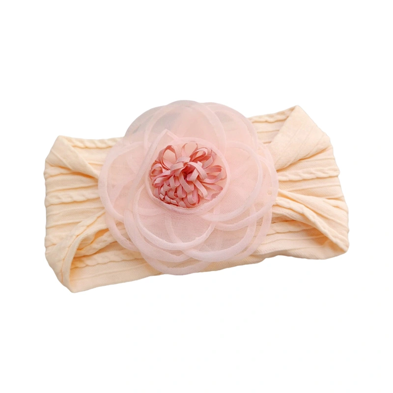 Baby Hair Band, Tulle 3D Flower Stretch Headband for Baby Girls