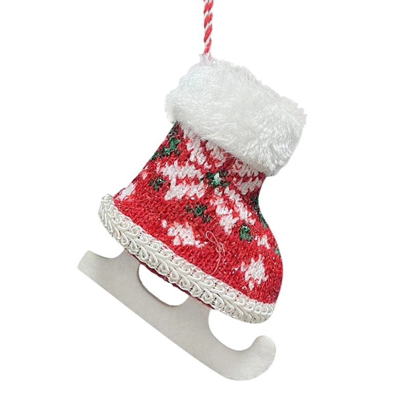 Ice Skates Shoe Tree Pendant for Christmas, Crochet Hanging Ornaments