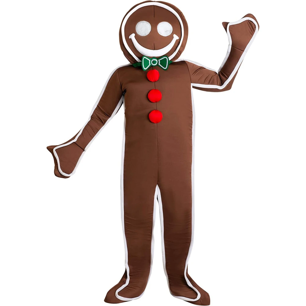 Gingerbread Man Costume for Adults, Cartoon Costume Jumpsuits