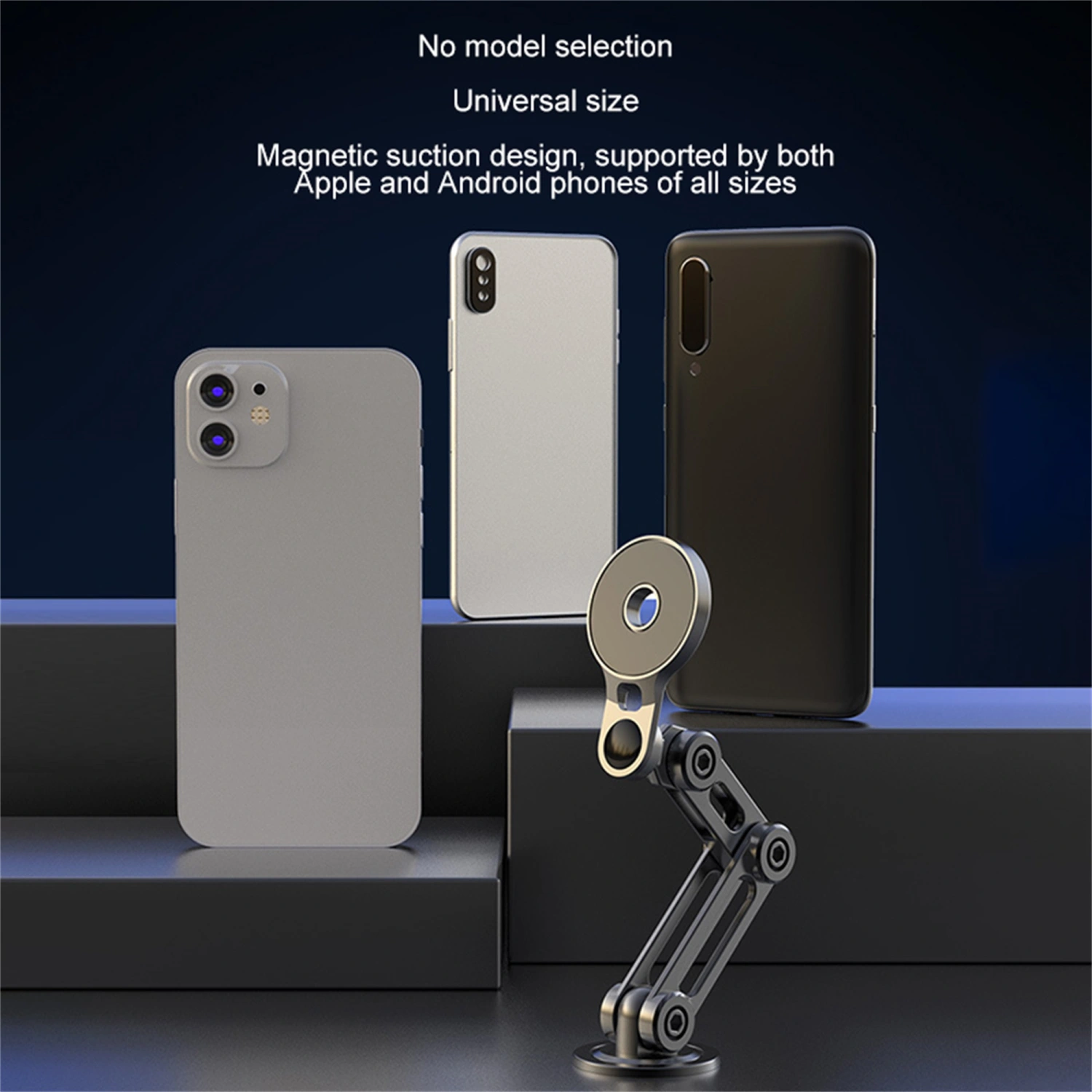 Cell Phone Car Mount 360 Rotating Long Arm Magnetic Phone Holder 