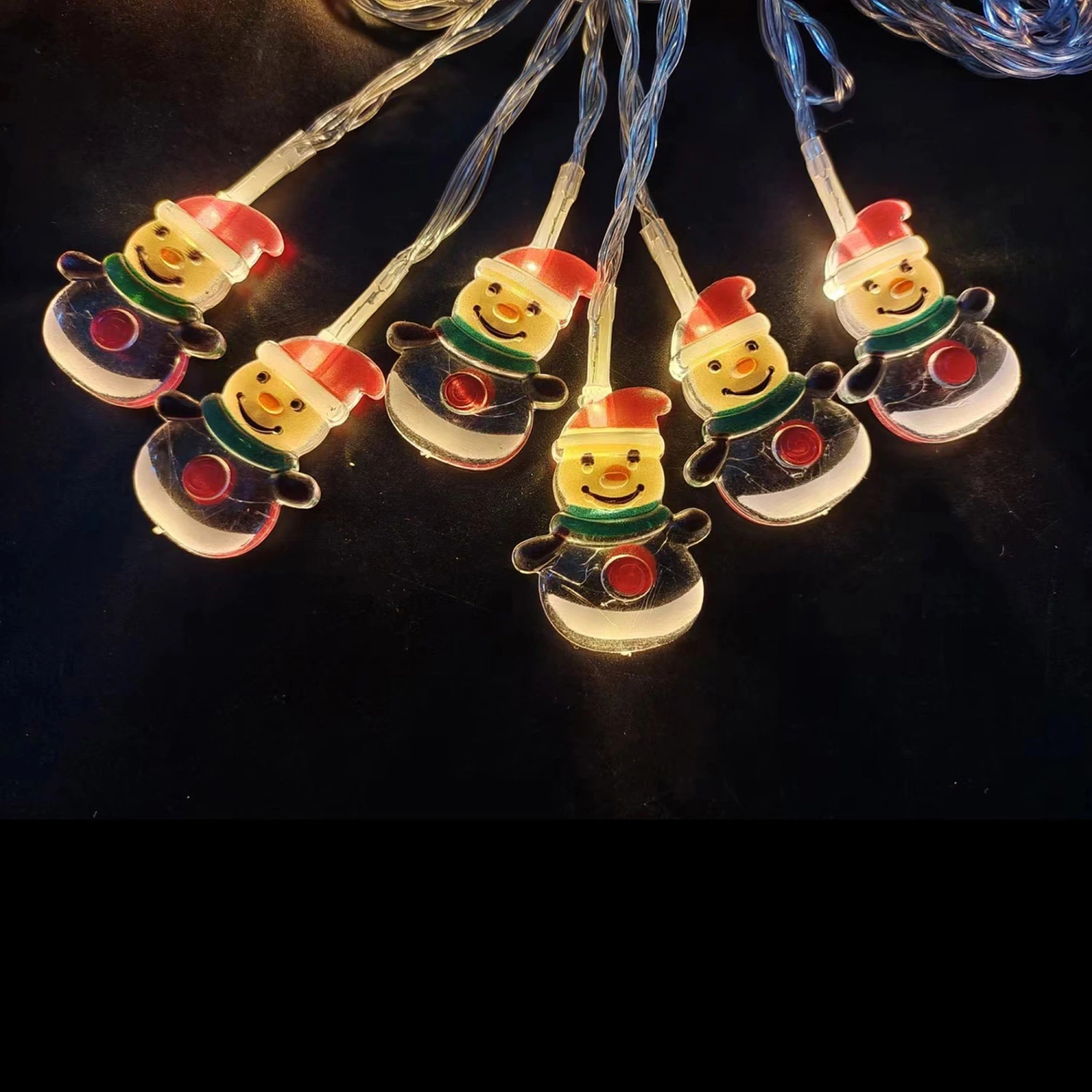 Christmas String Lights Battery Operated Santa Claus Snowman Lights