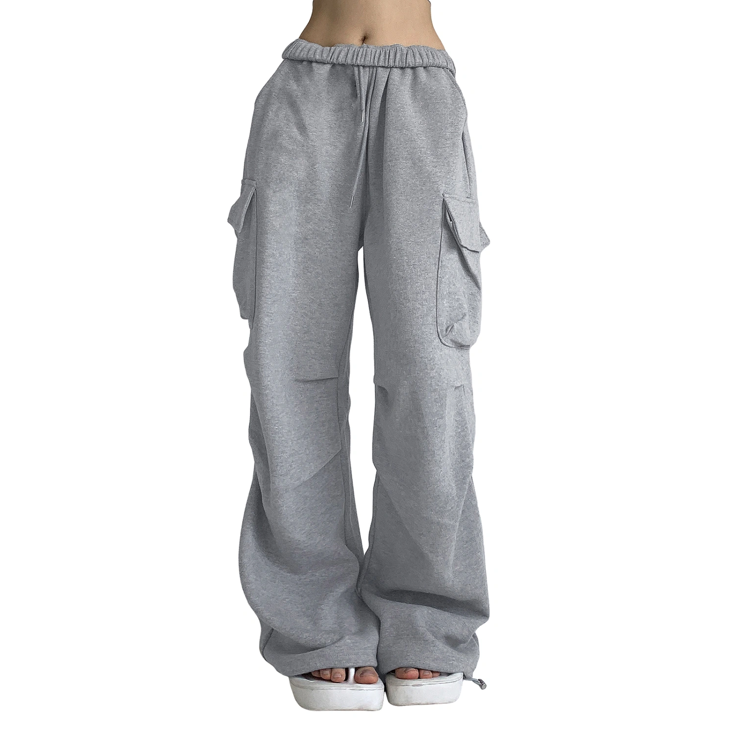 Women's Baggy Cargo Pants High Waist Parachute Pants Ruched Sweatpants