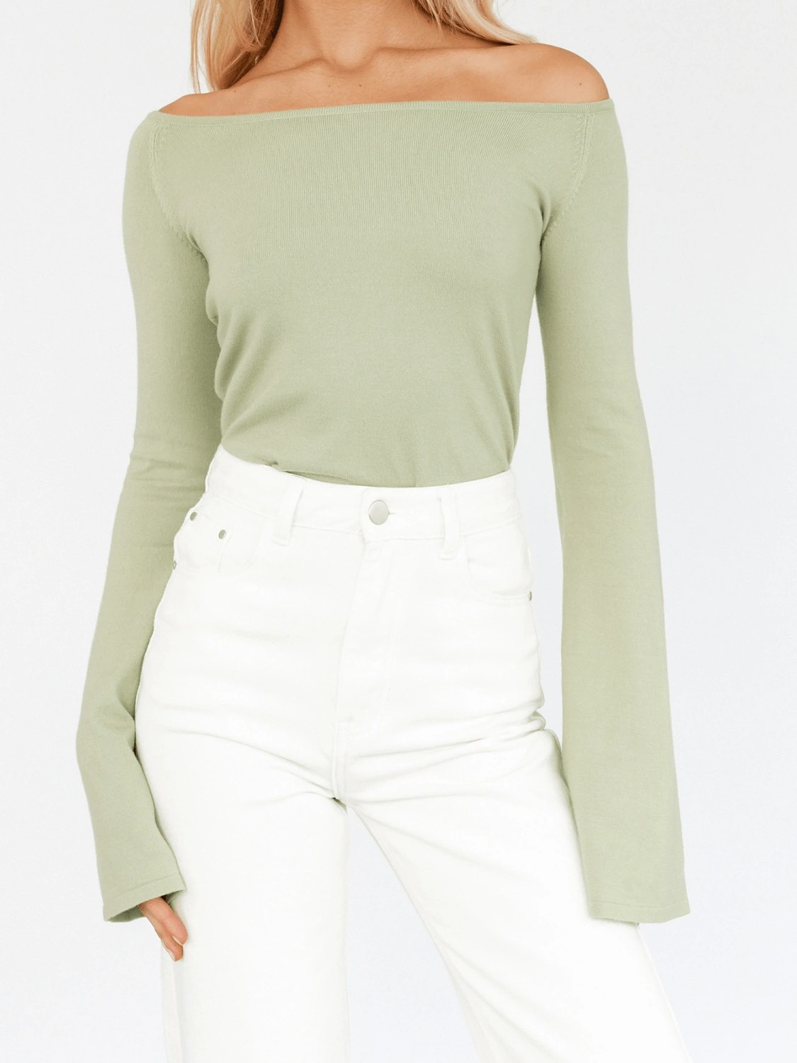 Women Fashion Short T-Shirts Solid Color Boat Neck Off Shoulder Shirts