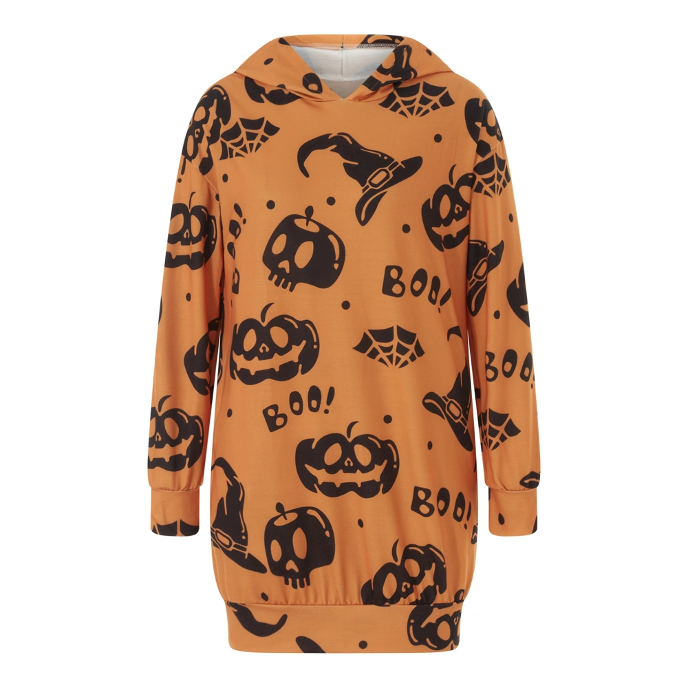 Women Halloween Nightshirt Casual Pumpkin Print Loose Fit Sleepwear