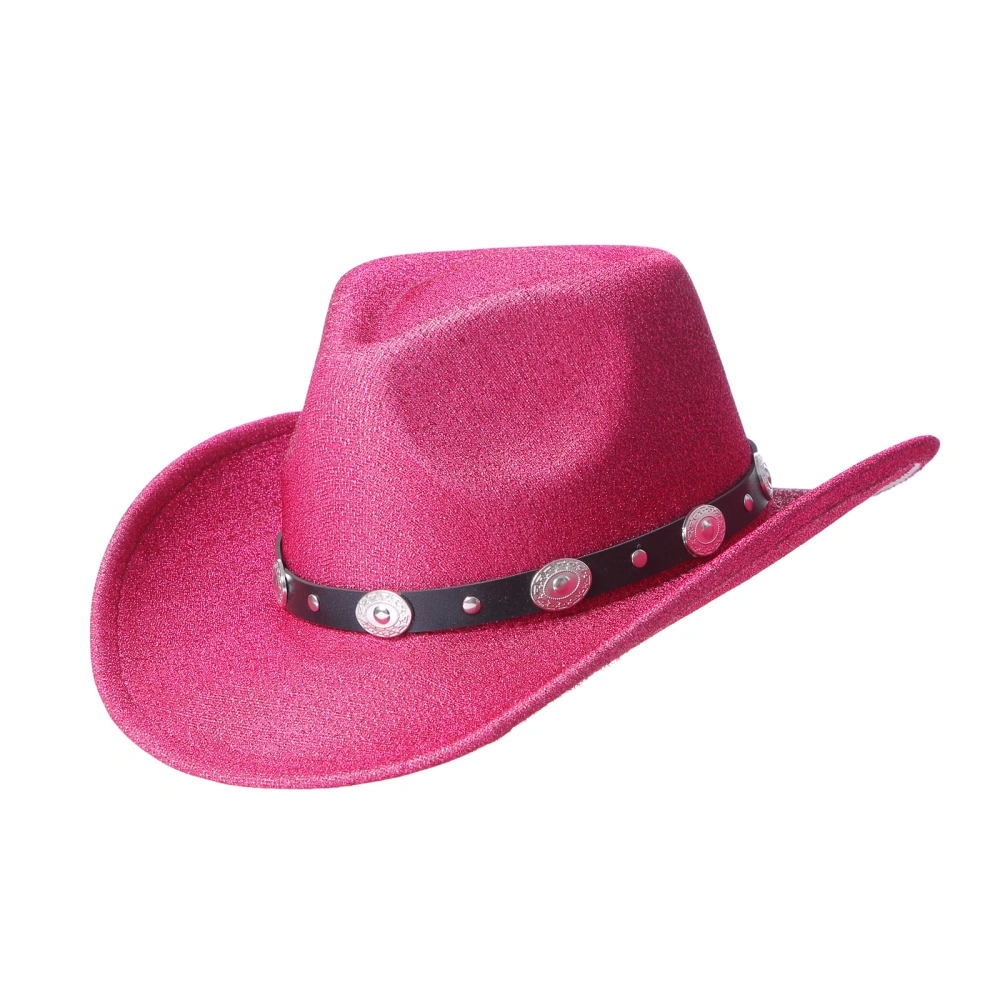 Western Cowboy Hat for Women Men Vintage Style Fedora Hat with Belt