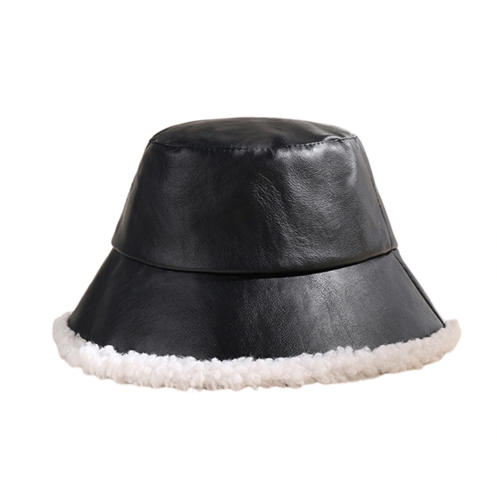 Women Men Winter Bucket Hat Reversible Plush Hat Fisherman Cap