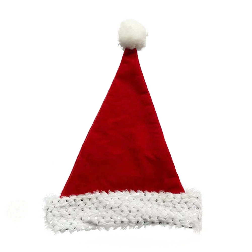 Adult Christmas Party Hat Classic Holiday Sequins Santa Hats for Kids