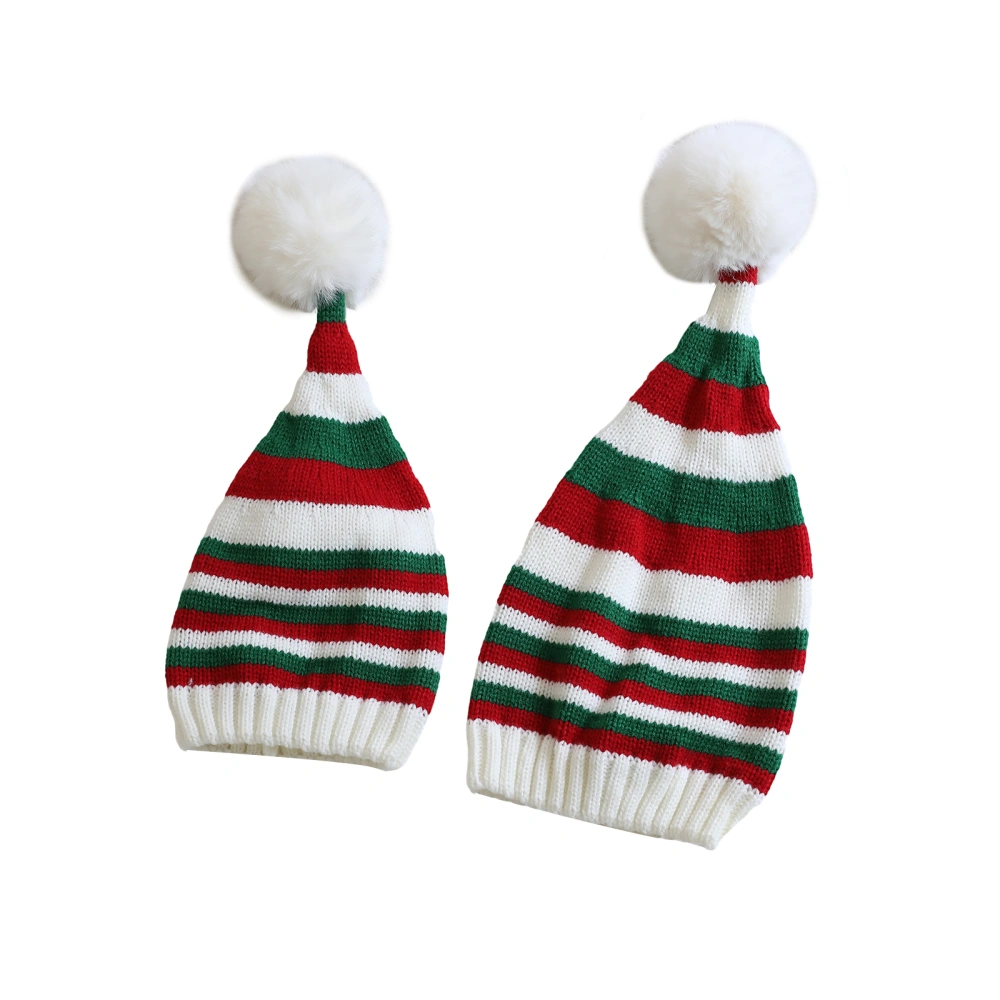 Adult Kids Christmas Knit Hat Winter Warm Beanie Cap Pom Hat 