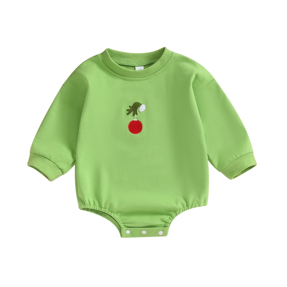 Baby Long Sleeve Rompers Infant Christmas Graphic Embroidery Bodysuit 