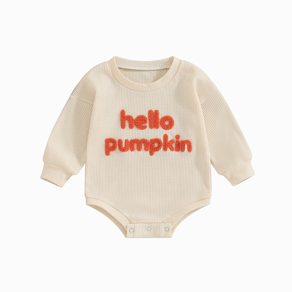 Baby Boys Girls Sweatshirts Rompers Letter Embroidery Waffle Jumpsuits