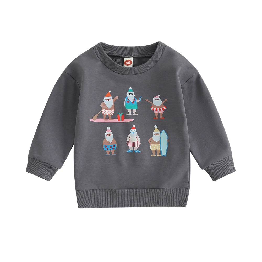 Kids Baby Sweatshirt Christmas Print Long Sleeve Pullovers Autumn Tops