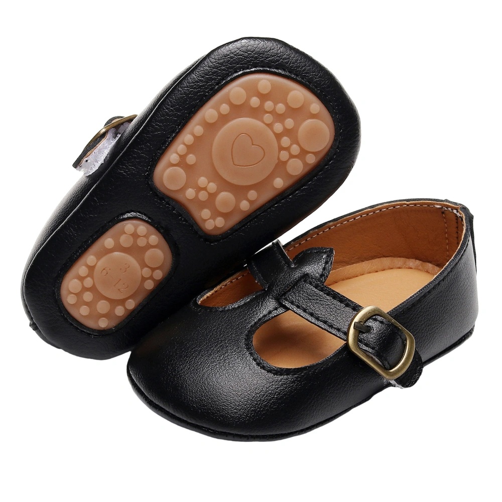 Baby Girls Cute Moccasinss Solid Color Metal Buckle PU Leather Flats