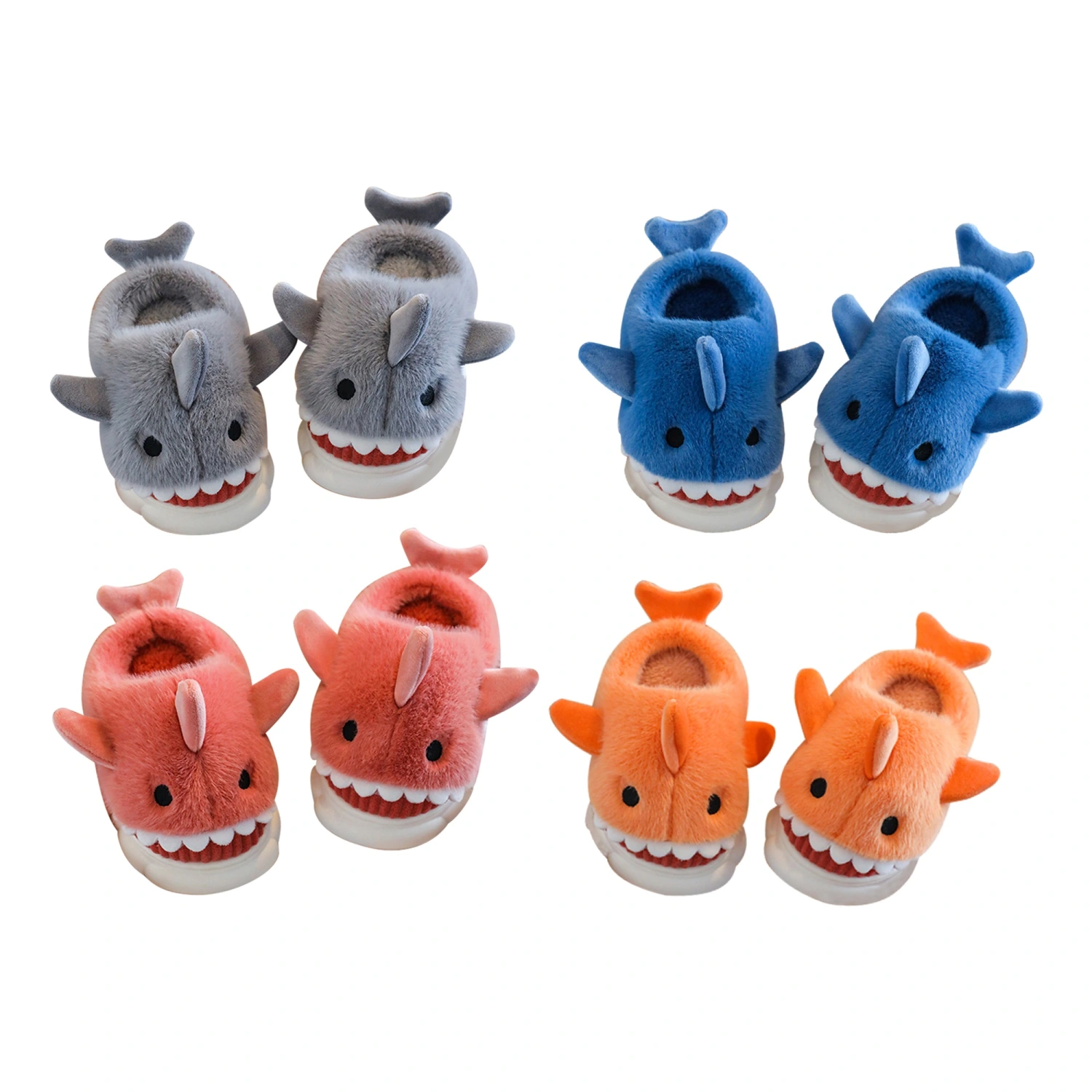 Cute Shark Slippers Warm Plush Doll Antislip Slippers for Kids/Adult
