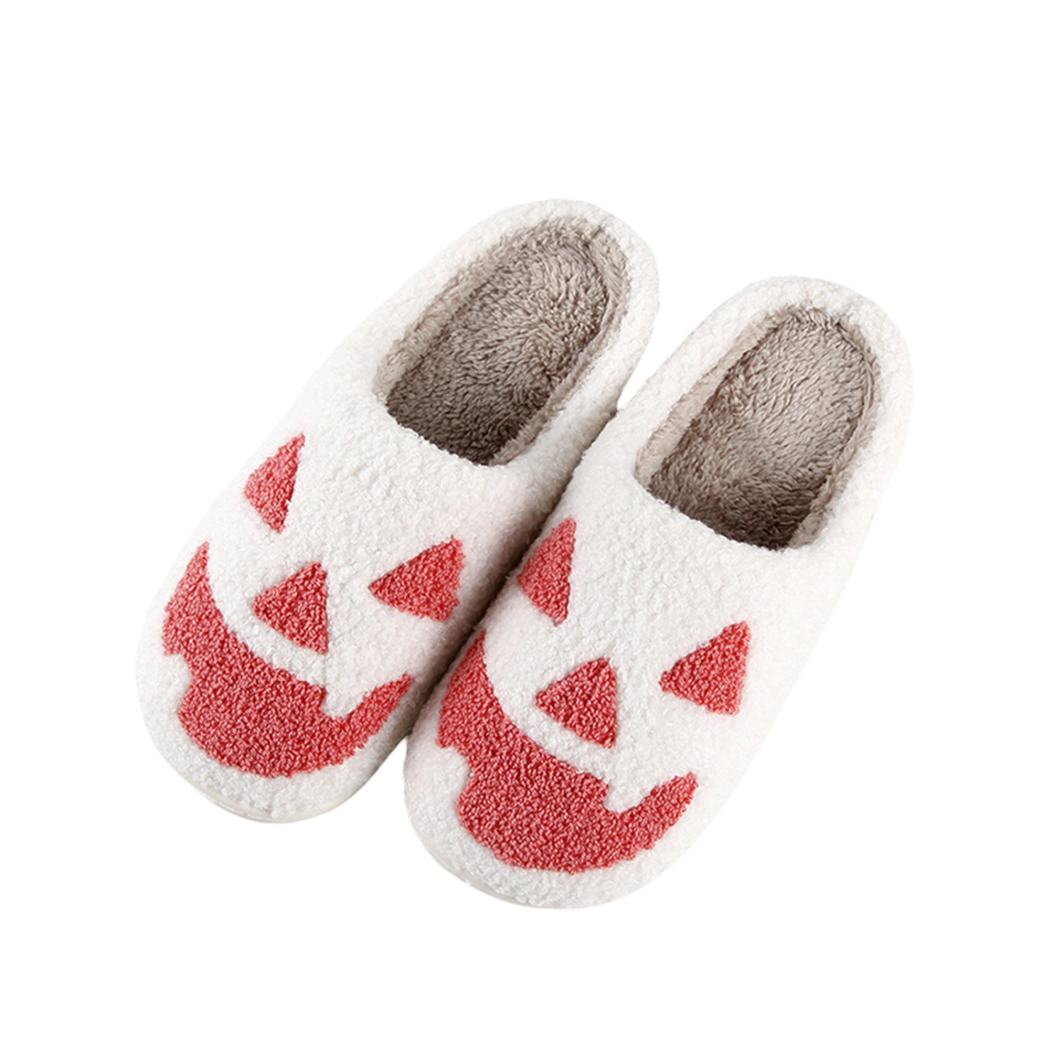 Womens Halloween Pumpkin Slippers Household Thickened Warm Slippers