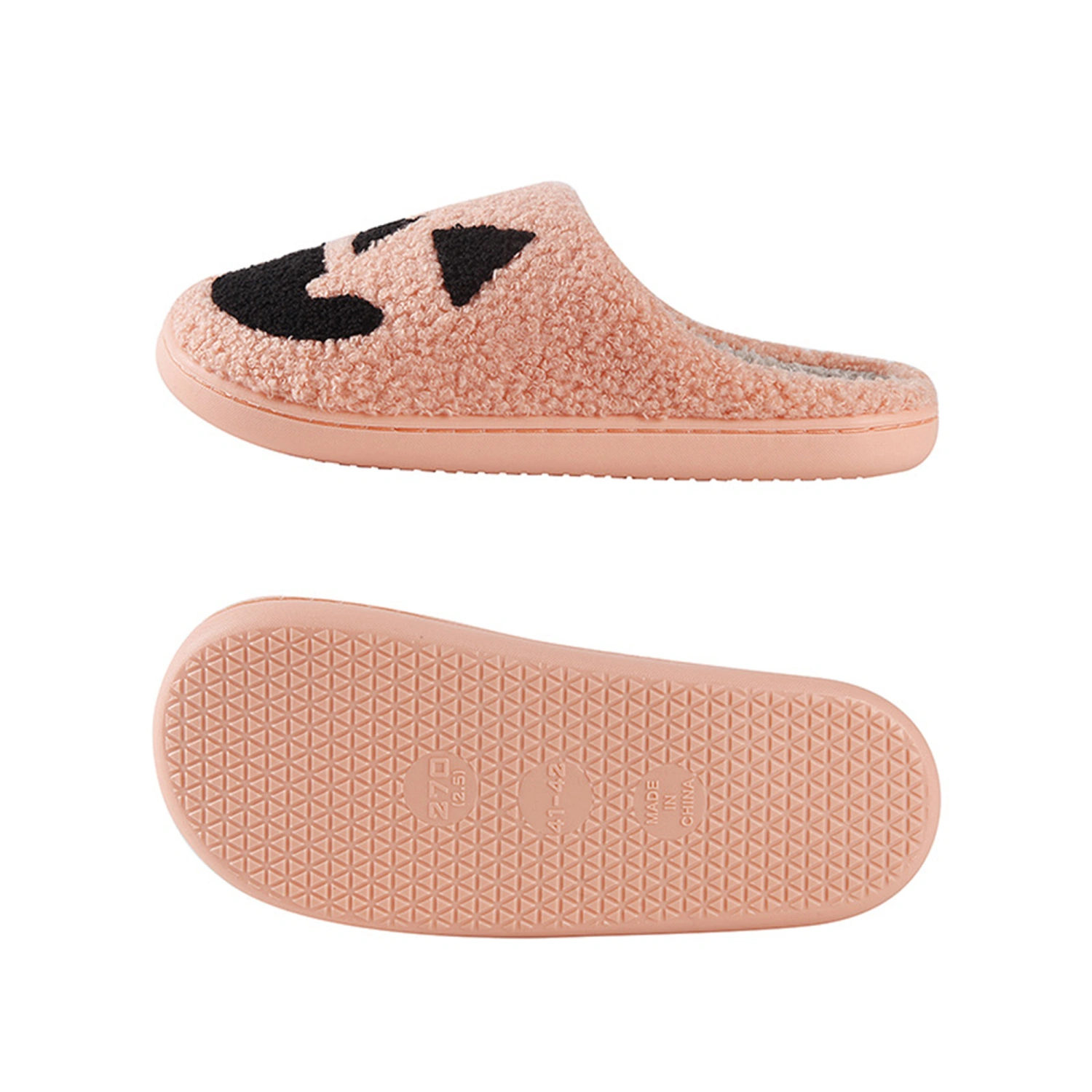 Womens Halloween Pumpkin Slippers Household Thickened Warm Slippers
