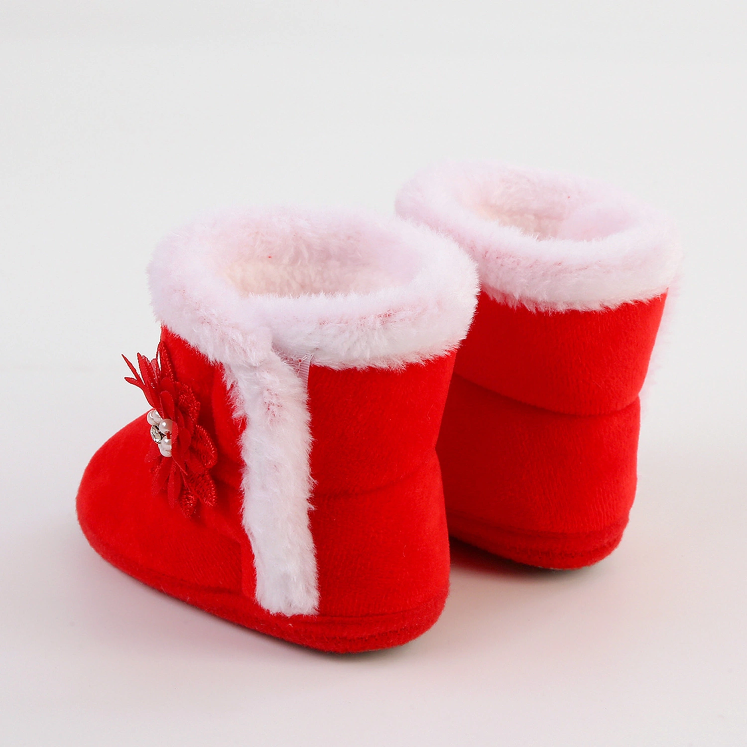 Newborn Girls Snow Boots Winter Flower Ankle Boots Warm Walking Shoes