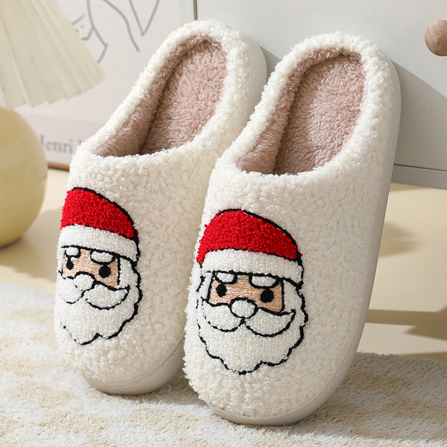 Women Men Christmas Slippers Cute Santa Elk Gingerbread Man Slippers