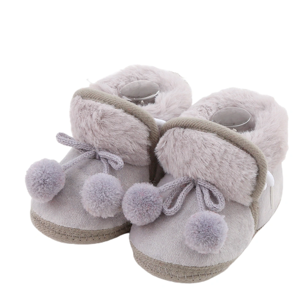 Infant Winter Snow Boots Plush Bobble Decorated Boots Warm Shoes