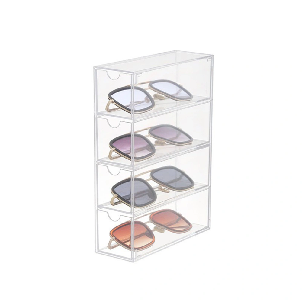 Glasses Organizer, 4-layer Stackable Sunglasses Drawer Organizer