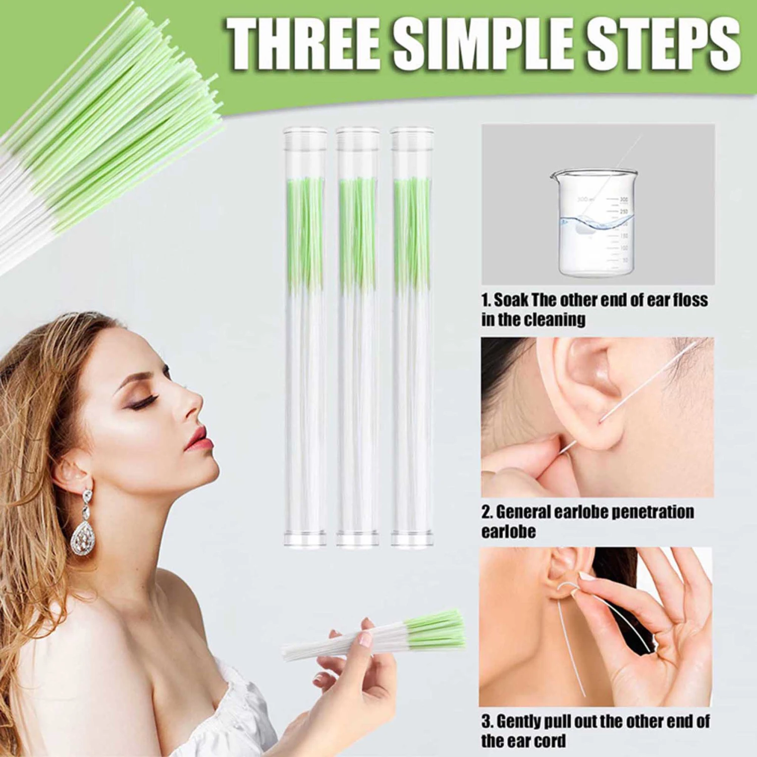 Ear Hole Floss Cleaner Ear Piercing Cleaning Line Disposable Tool