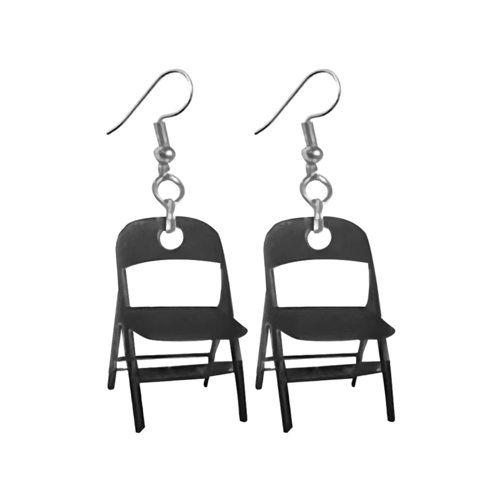 Folding Chair Earrings 3D Fight Acrylic Chair Drop Dangle Earrings