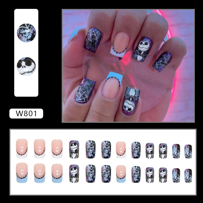 Women Halloween Fake Nails Press on Nails Cute Terror False Nails
