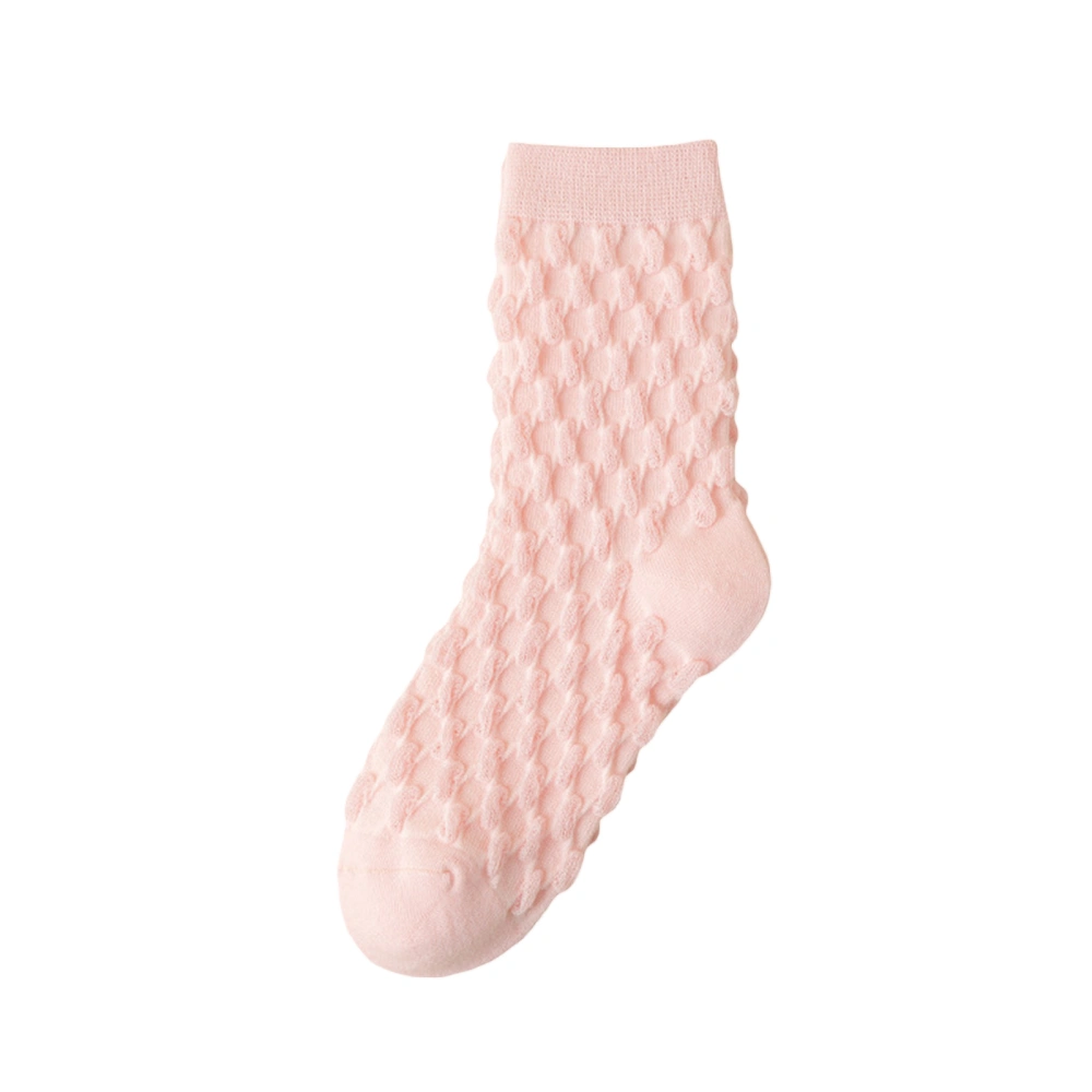 Women Fashion Sweet Socks Solid Color Bubbles Breathable Socks