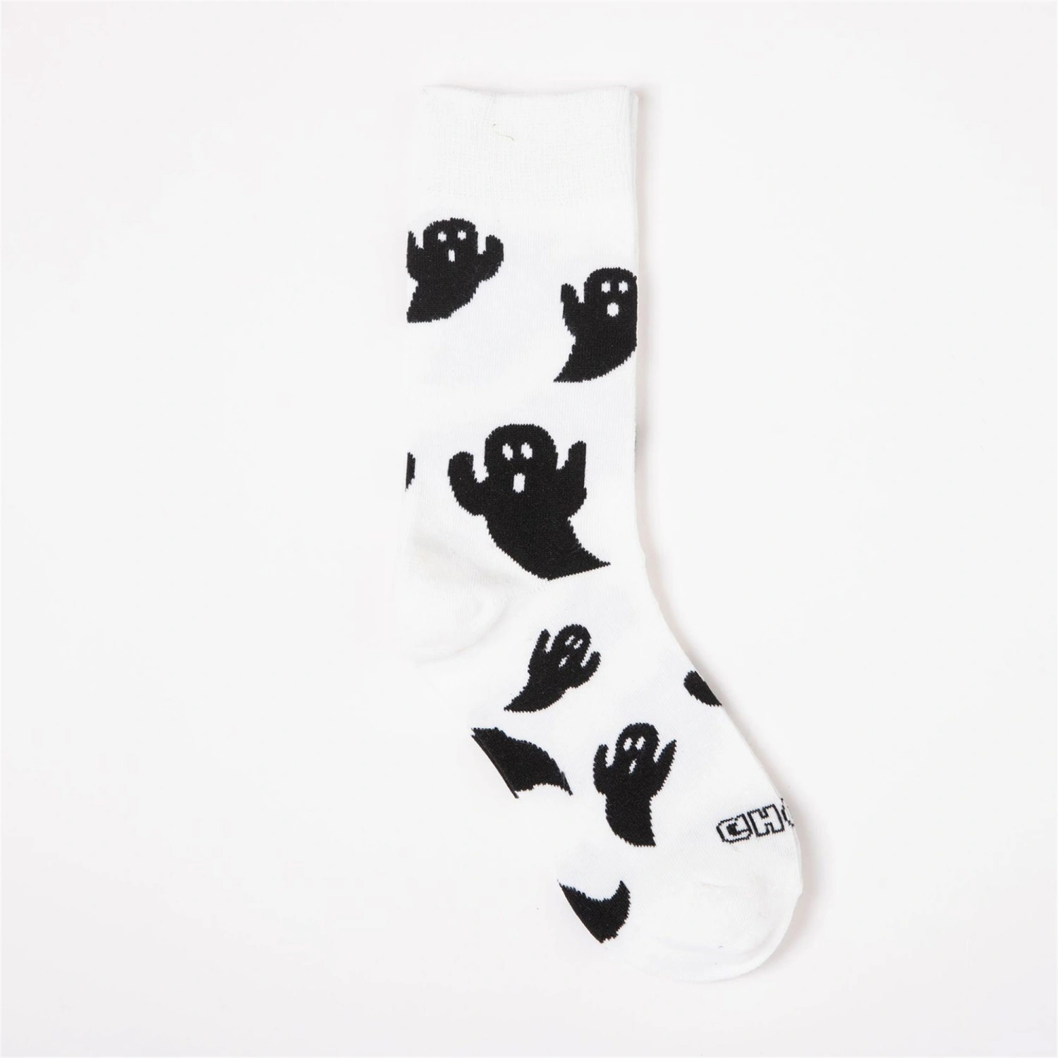 Women Halloween Crew Socks Ghost Print Elastic Calf Walking Socks