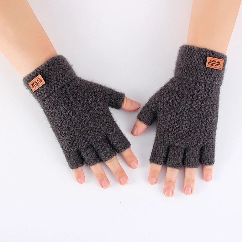 Men's Half Finger Thermal Knitting Gloves