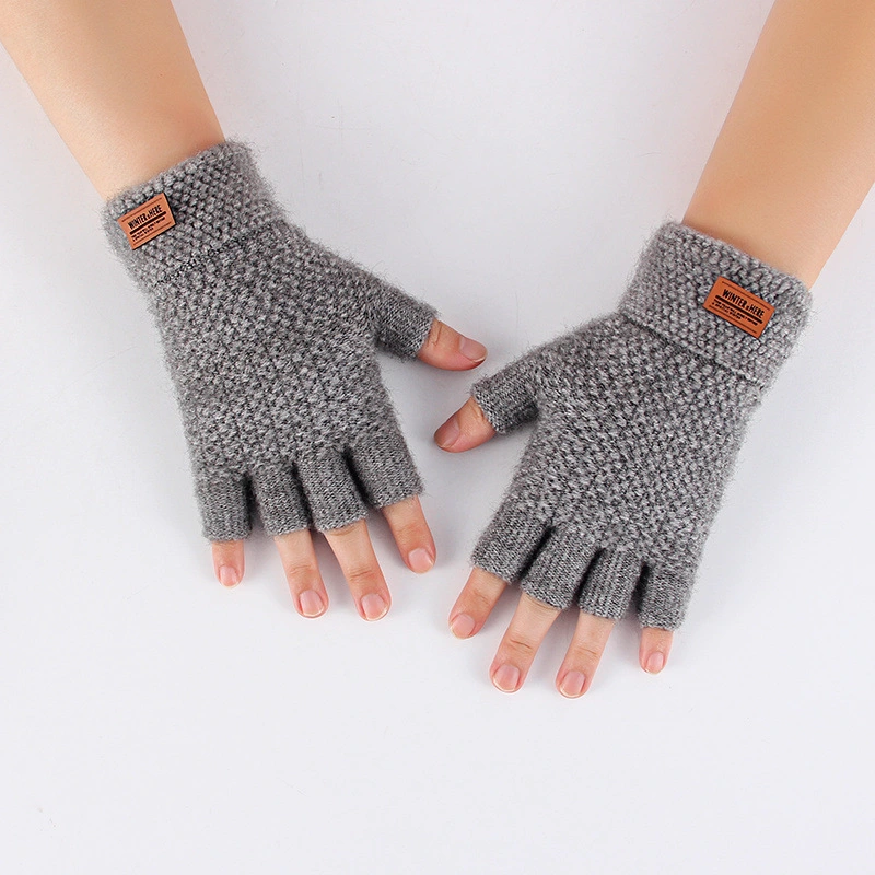 Men's Half Finger Thermal Knitting Gloves