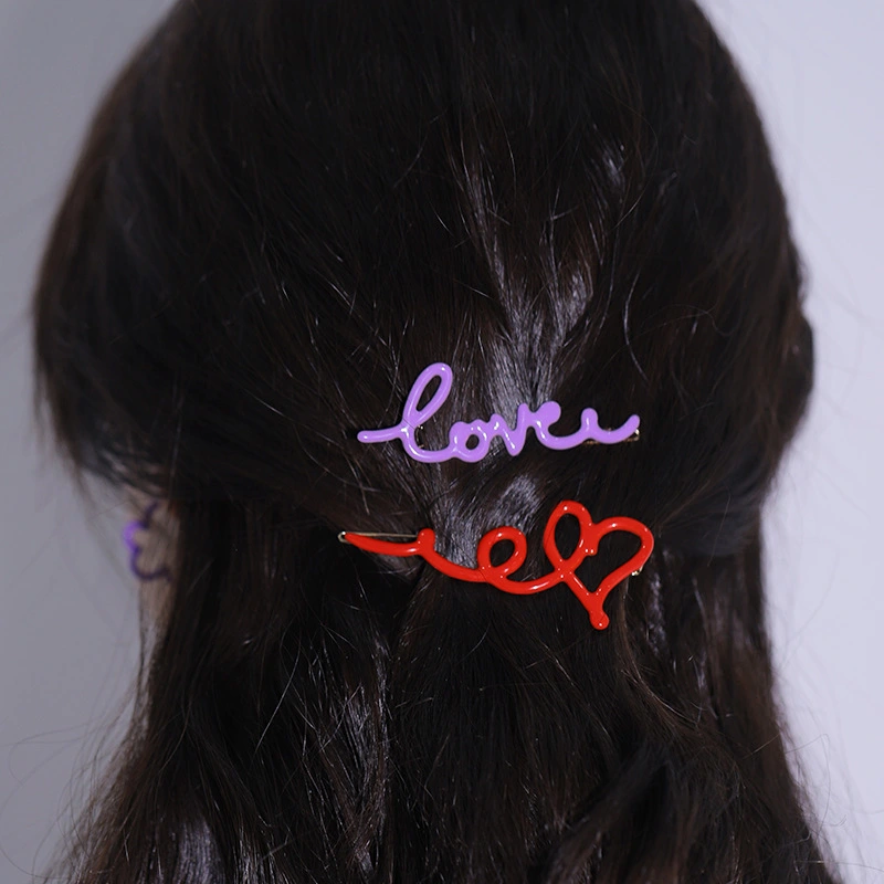 LOVE Letters Gold-plated Dripping Women's Barrettes