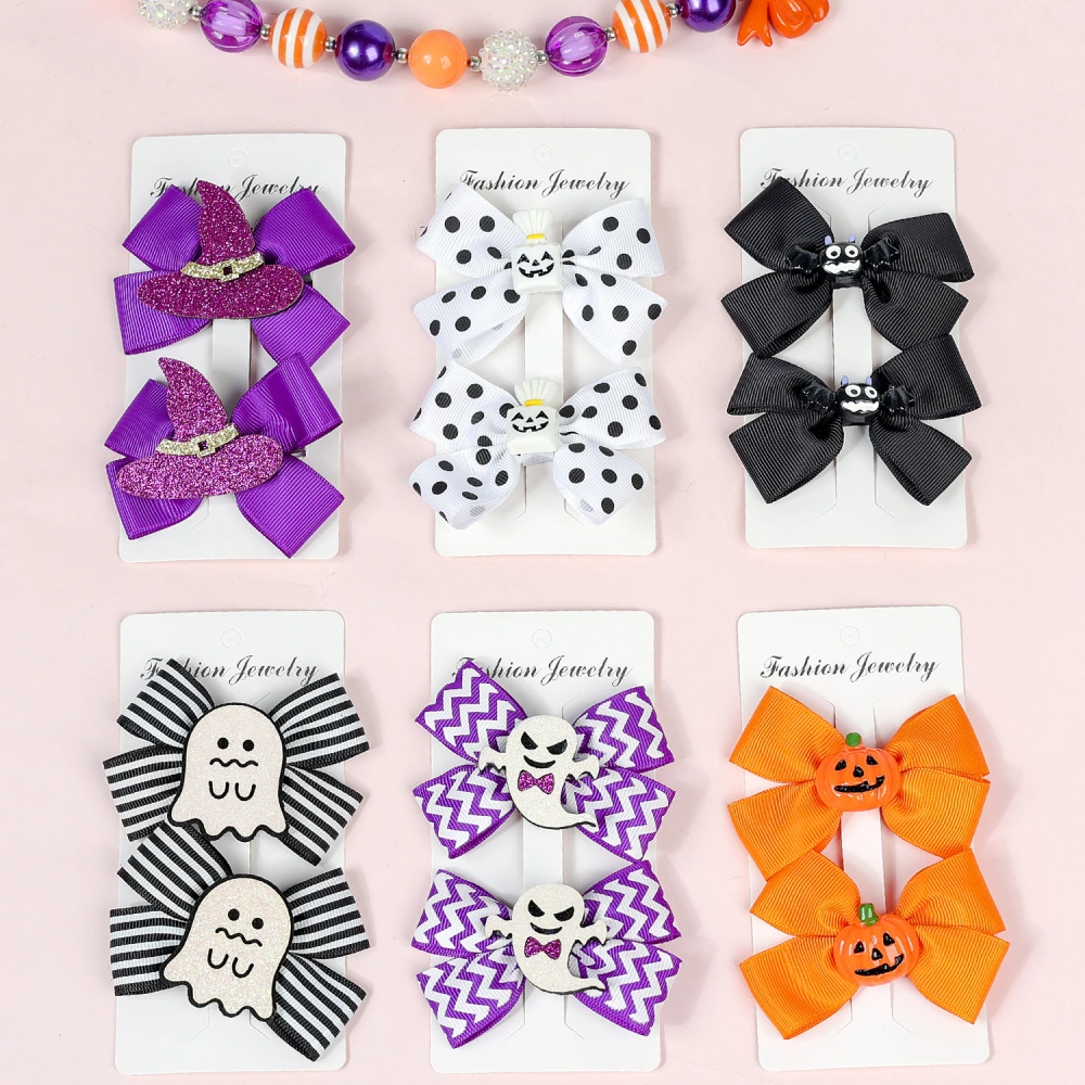 Halloween Decoration Double Bowknot Children Barrettes