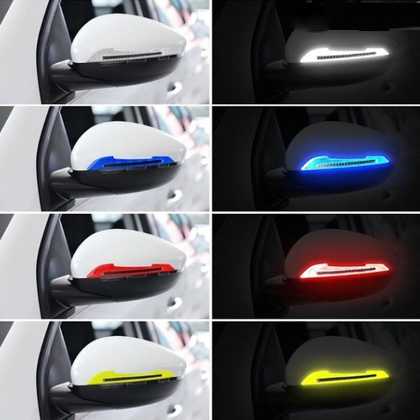 2 Pcs Car Rearview Mirror Reflective Sticker Car-styling Safety Warning Reflective Sticker Car Rearview Mirror Decorative Strip