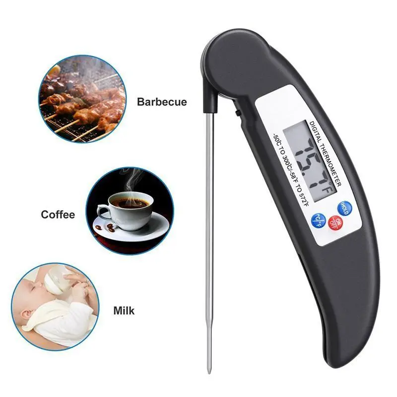 Electronic Digital Food Thermometer 304 Stainless Steel Probe Liquid Barbecue Baking Oil Temperature Meter