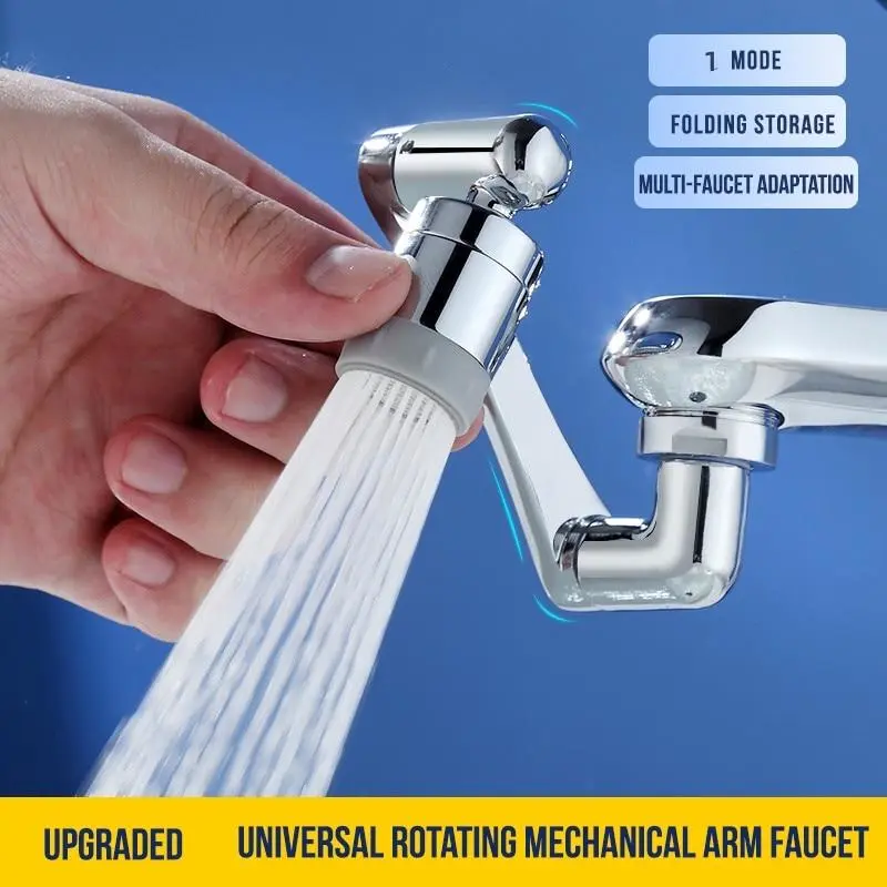 Plastic Splash Filter Faucets Bubbler Nozzle Robotic Arm Universal 1080° Rotatable Faucet Aerator Extender for Kitchen Bathroom