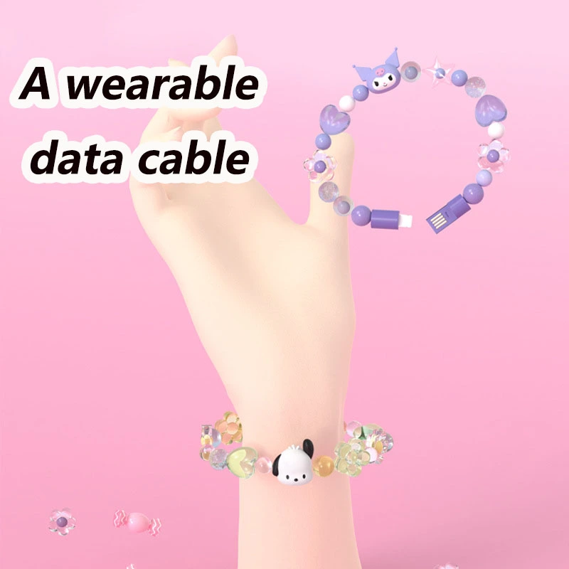 New product Sanrio Kuromi data cable girl bracelet jewelry mobile phone charger portable