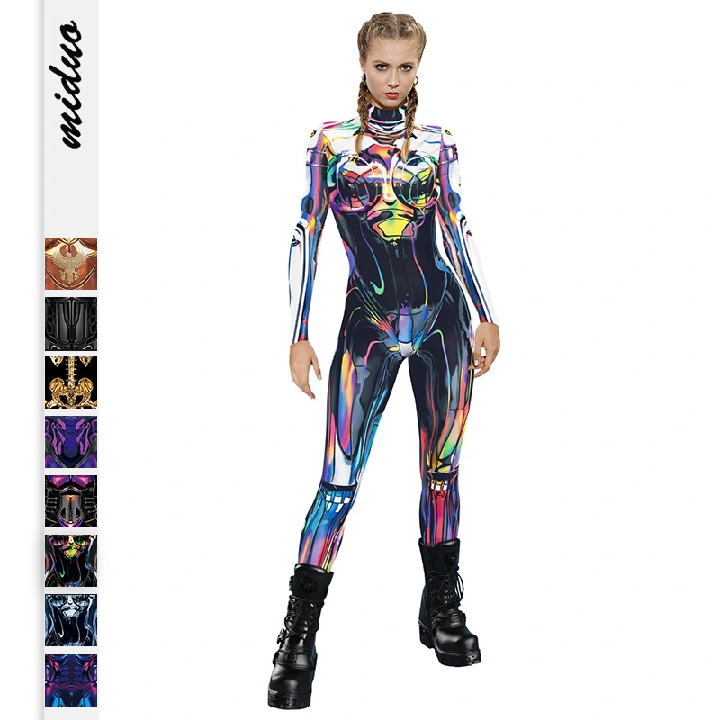 Halloween jumpsuit European and American sexy futuristic tight jumpsuit