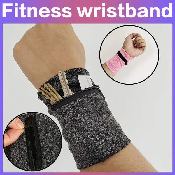 New Wrist Wallet Bag with Zipper Running Travel Gym Riding Safety Exercise Pack of 1