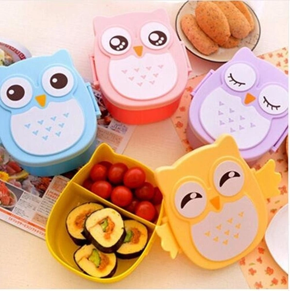 Portable Plastic Children Students Lunch Box Bento Box Food Container Carton Dinnerware Cutlery